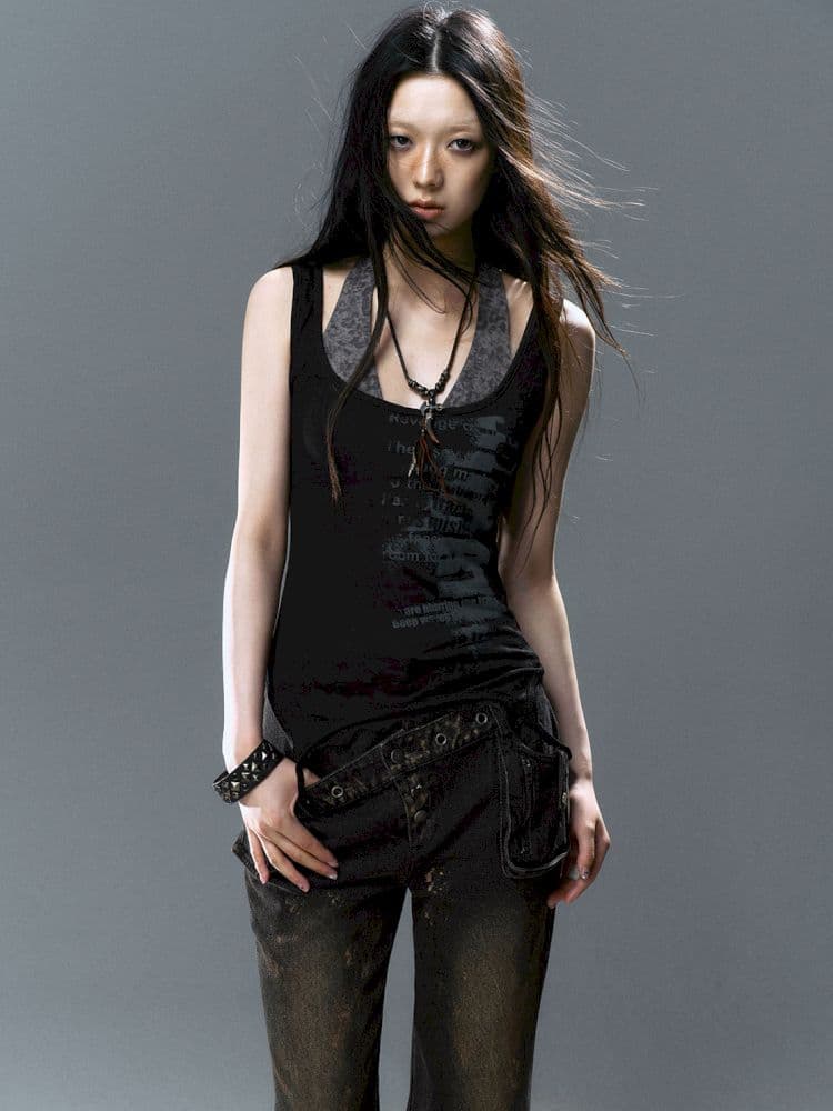 Overlay neck camisole undershirt - view 3