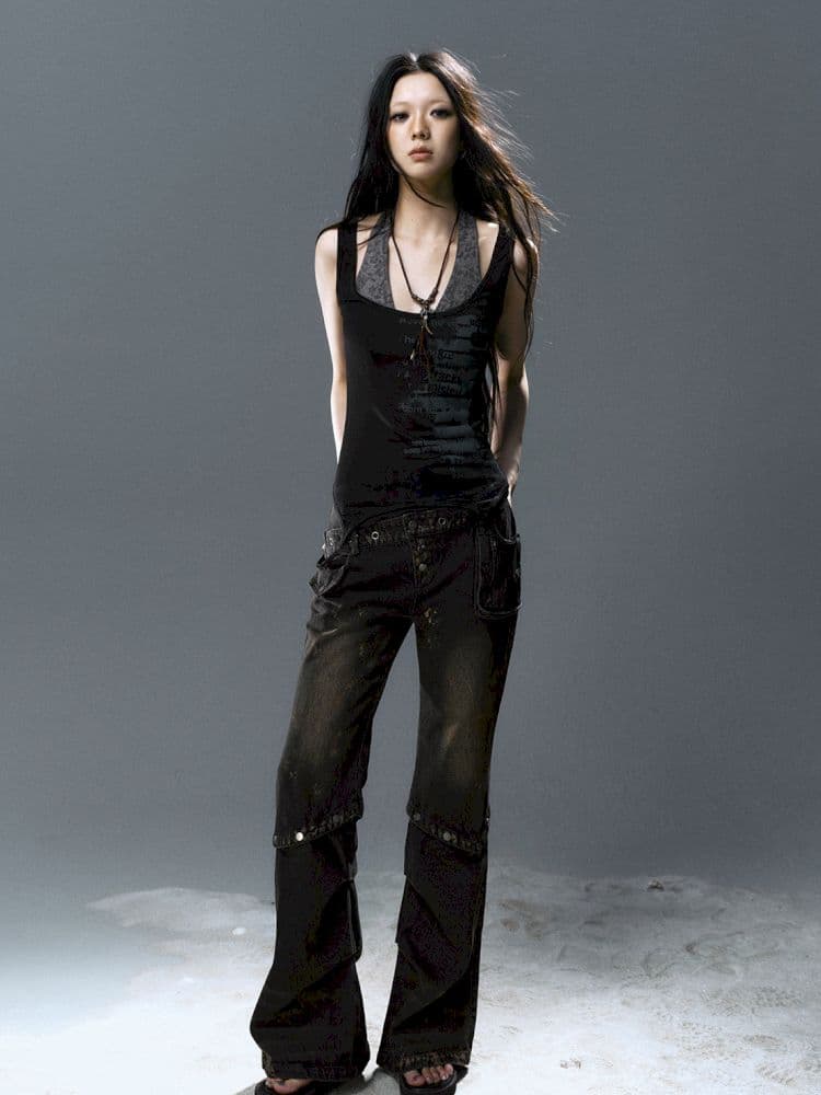 Overlay neck camisole undershirt - view 5