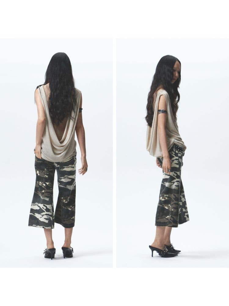 Loose-fitting, reversible printed vest - view 7