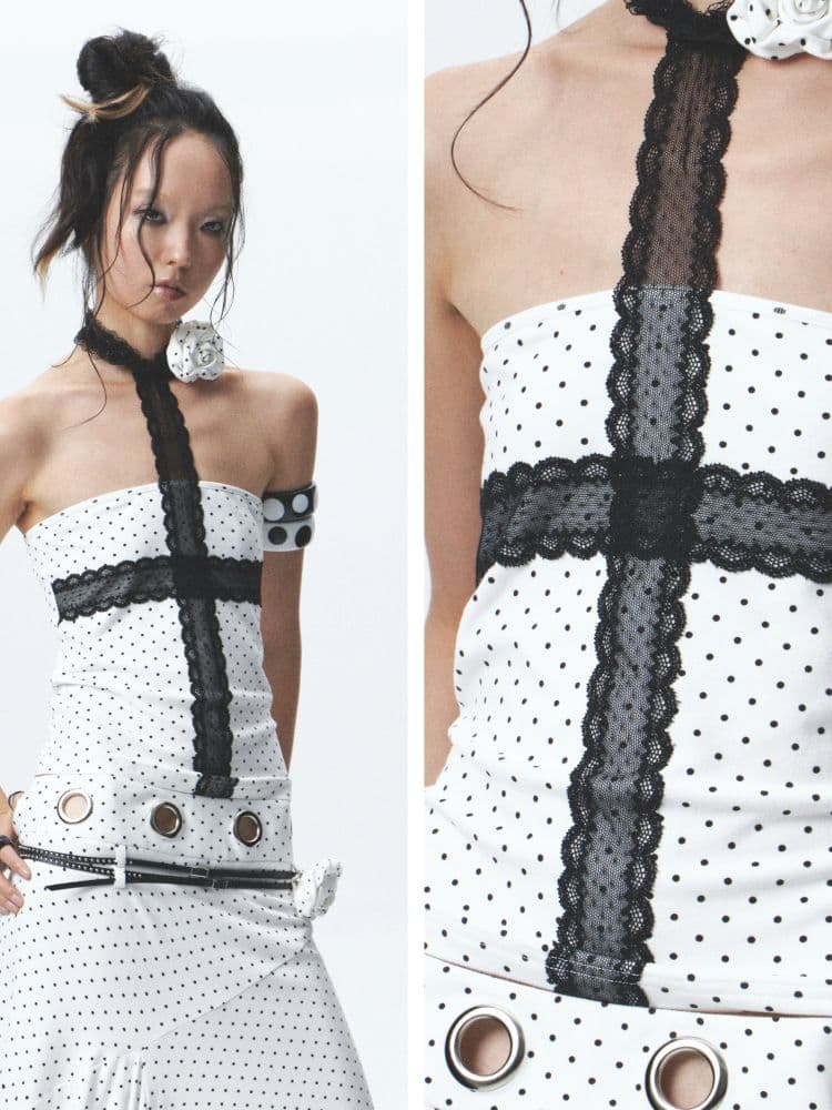 Strapless halter neck tank top and skirt - view 1