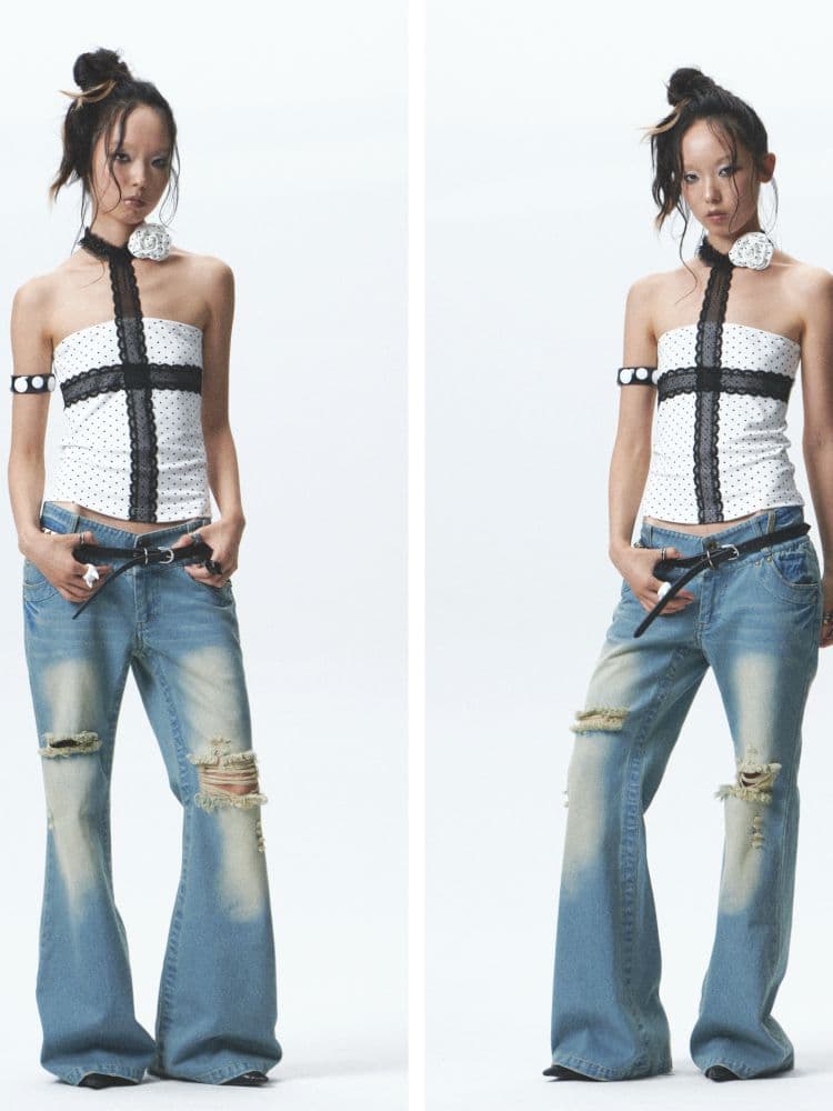 Strapless halter neck tank top and skirt - view 3
