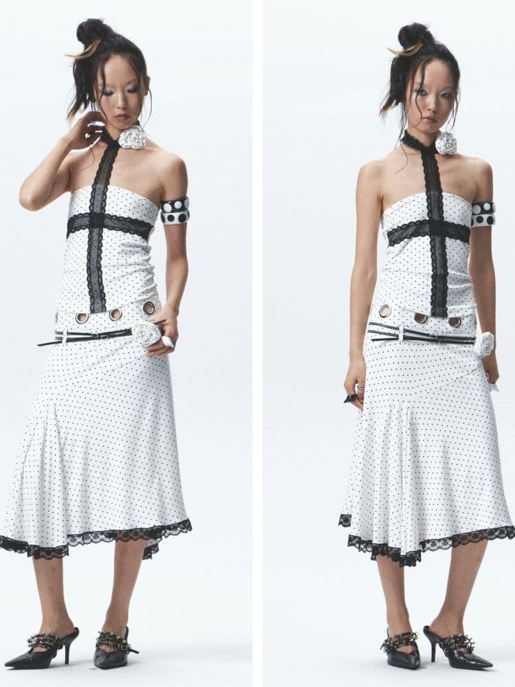 Strapless halter neck tank top and skirt - view 6
