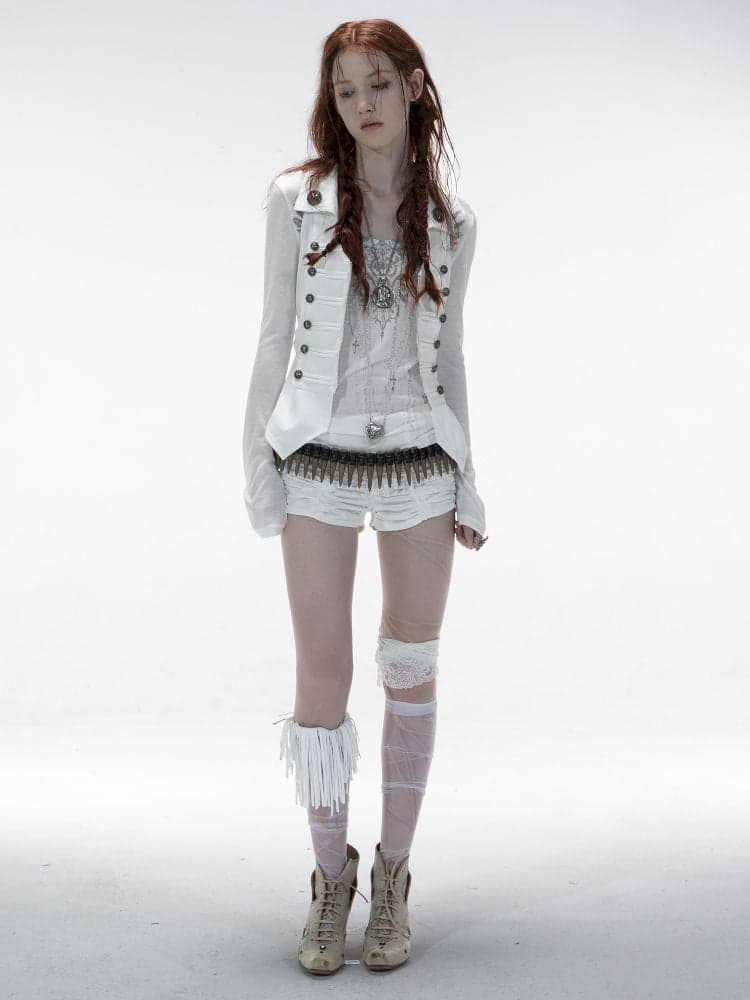 Slim-fit Waist-cinching Zipper Lapel Vest - view 3