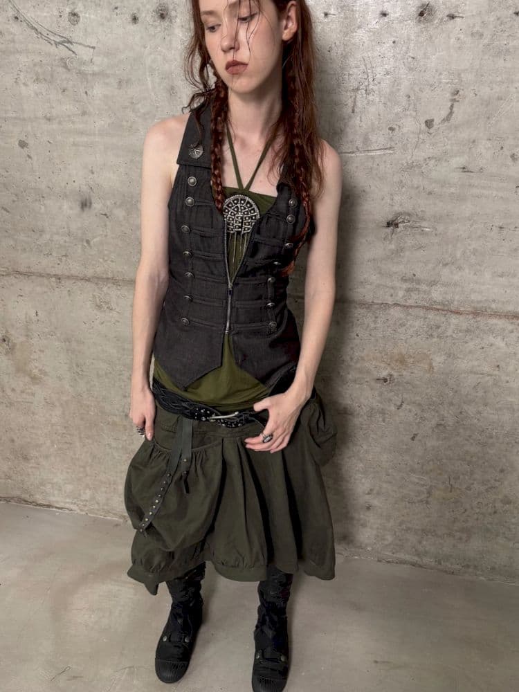 Slim-fit Waist-cinching Zipper Lapel Vest - view 8