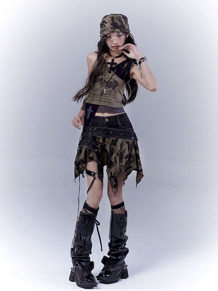Wasteland slimming printed vest top - view 2