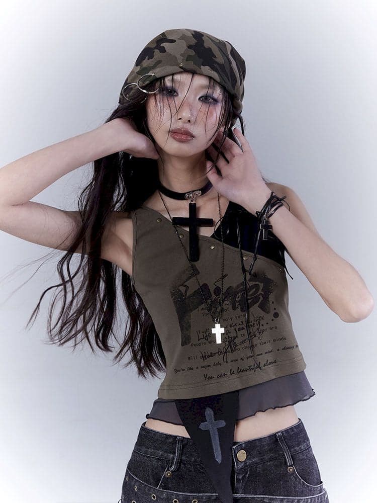 Wasteland slimming printed vest top - view 3