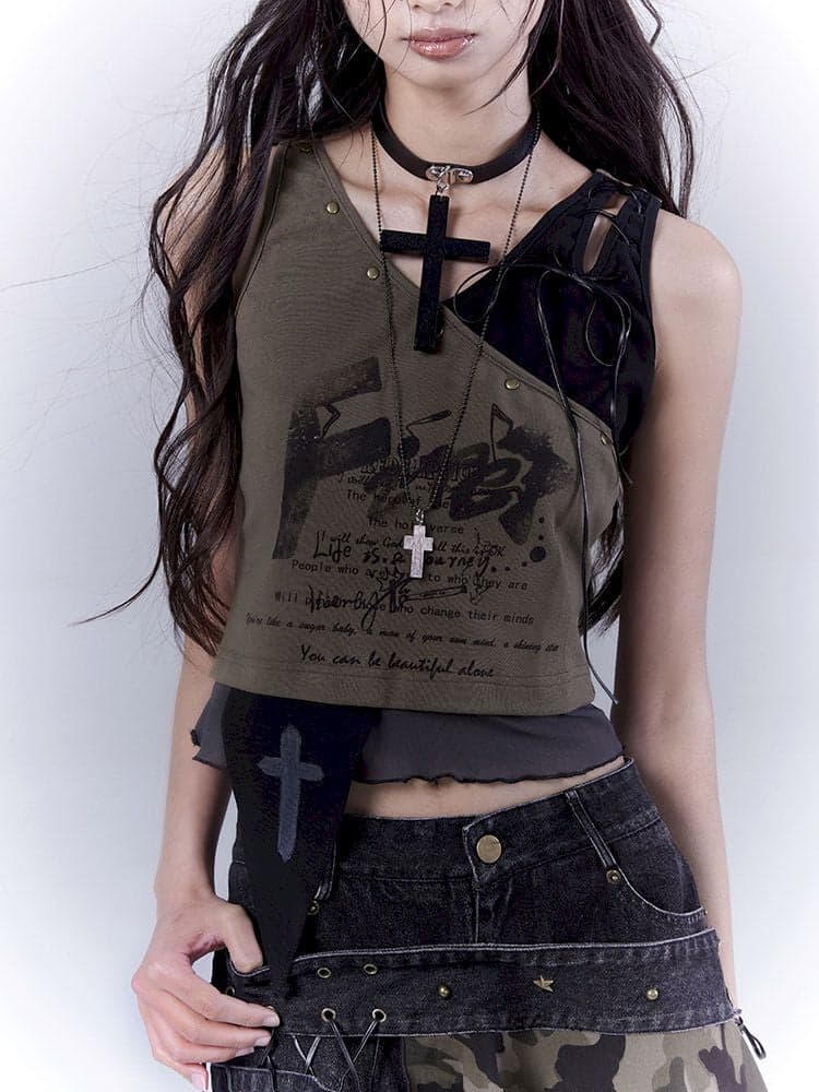 Wasteland slimming printed vest top - view 4