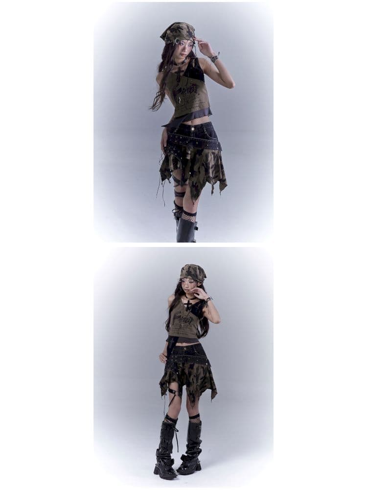 Wasteland slimming printed vest top - view 5