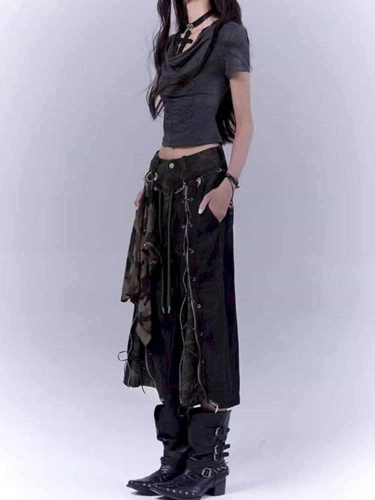 Openwork cross print lace T-shirt - view 5