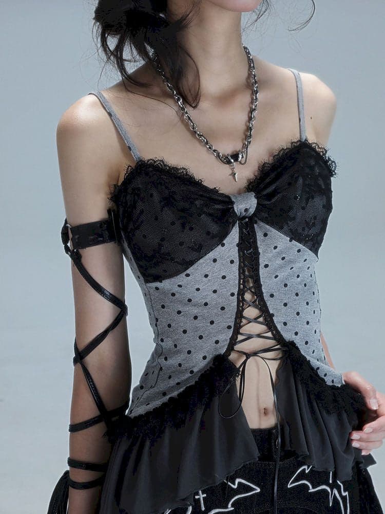 Hollow Out Splicing Ayahuasca Camisole Top - view 4