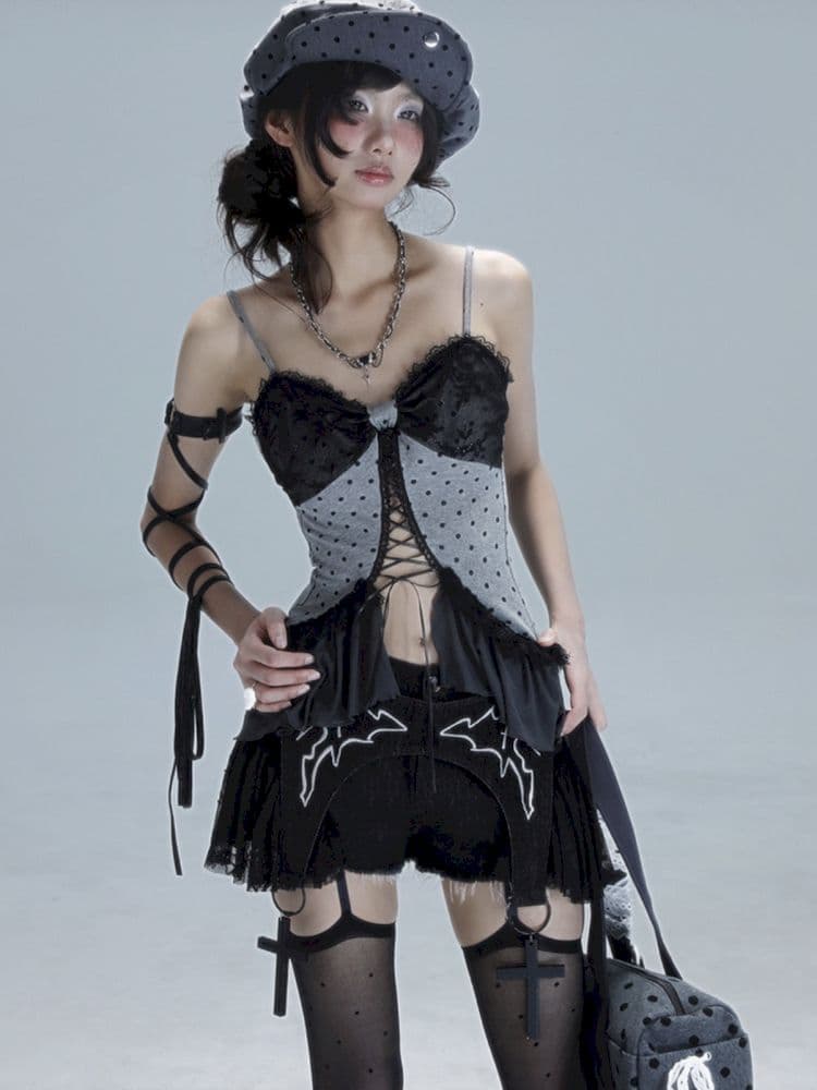 Hollow Out Splicing Ayahuasca Camisole Top - view 8