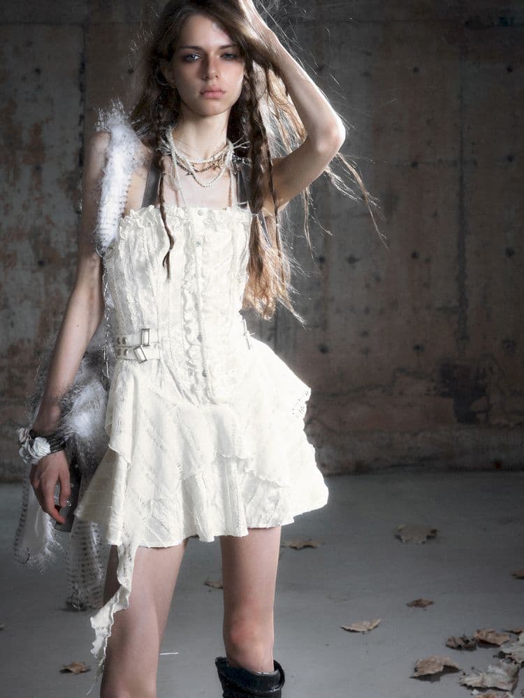 Patchwork Lattice Waisted Dress - view 3