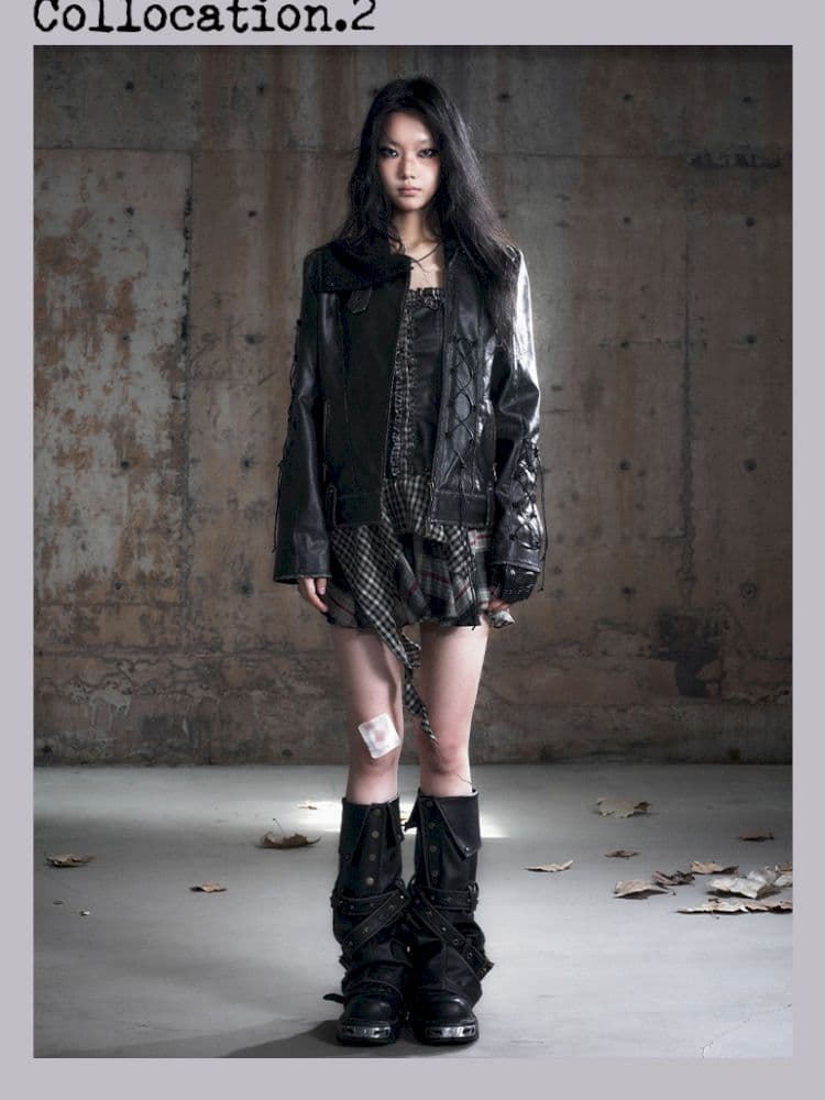 Patchwork Lattice Waisted Dress - view 6