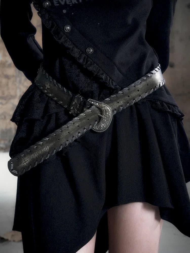 Vintage-Style Carved Buckle Belt - view 3