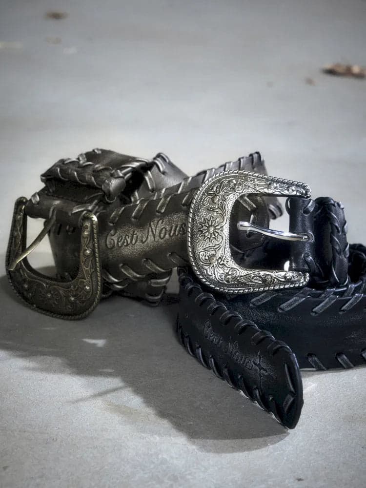 Vintage-Style Carved Buckle Belt - view 5