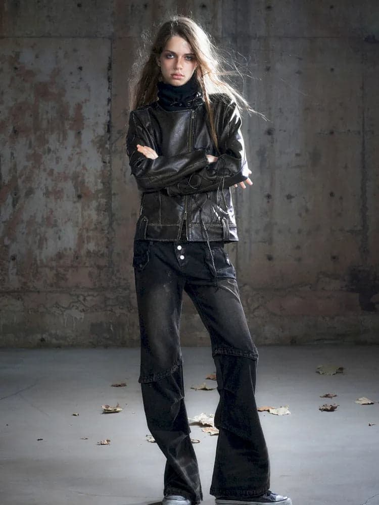Patchwork Distressed Low-Rise Jeans - view 1