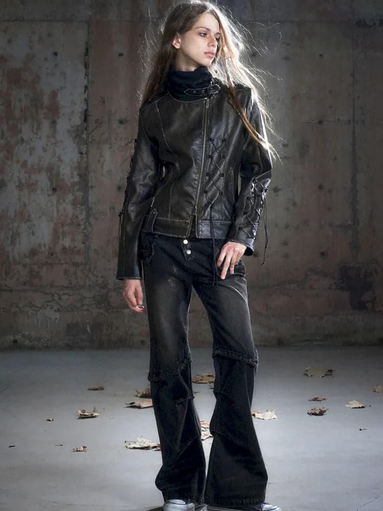 Patchwork Distressed Low-Rise Jeans - view 3