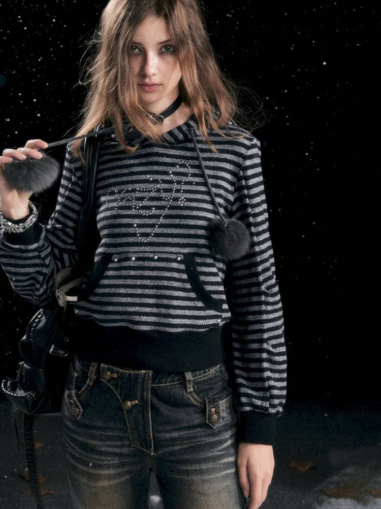 Striped Cat-Ear Hoodie - view 2