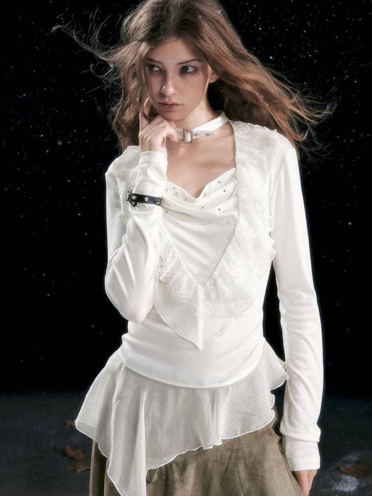 Ruffled Collar Tencel Blouse - view 7