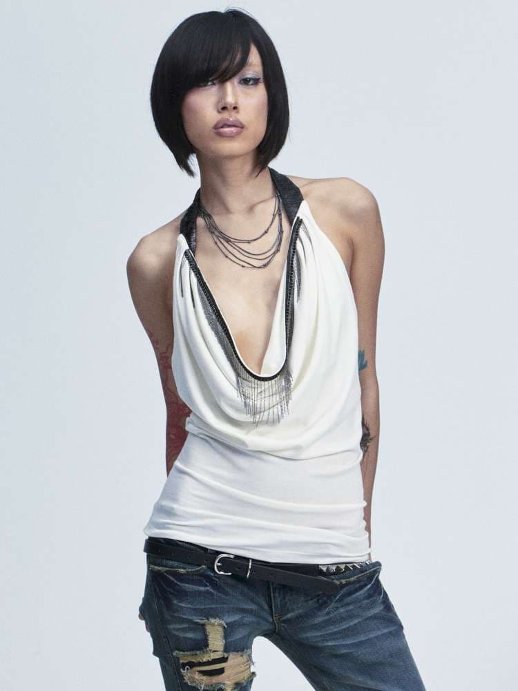 Two-Tone Cotton Slim Camisole - view 2
