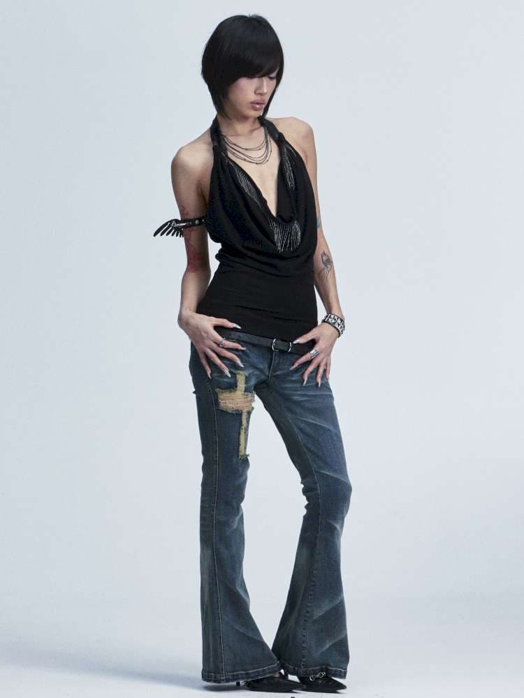 Two-Tone Cotton Slim Camisole - view 7