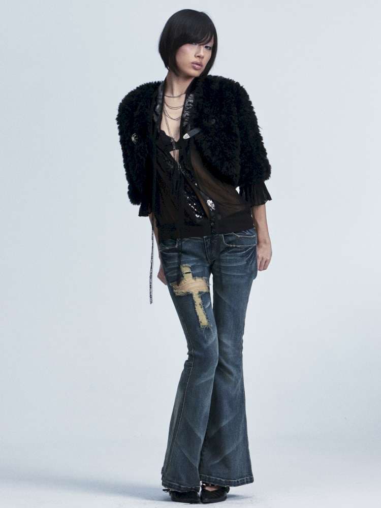 Slim Wash Distressed Bell Bottom - view 6