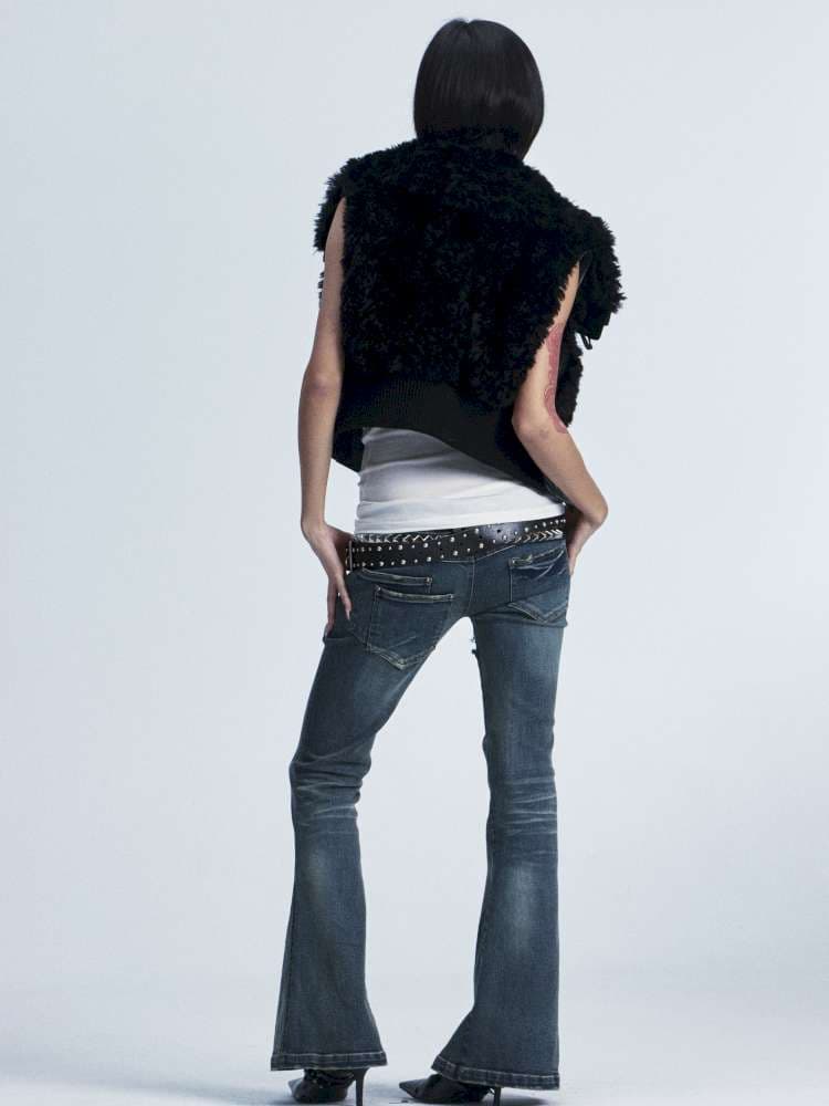 Slim Wash Distressed Bell Bottom - view 7