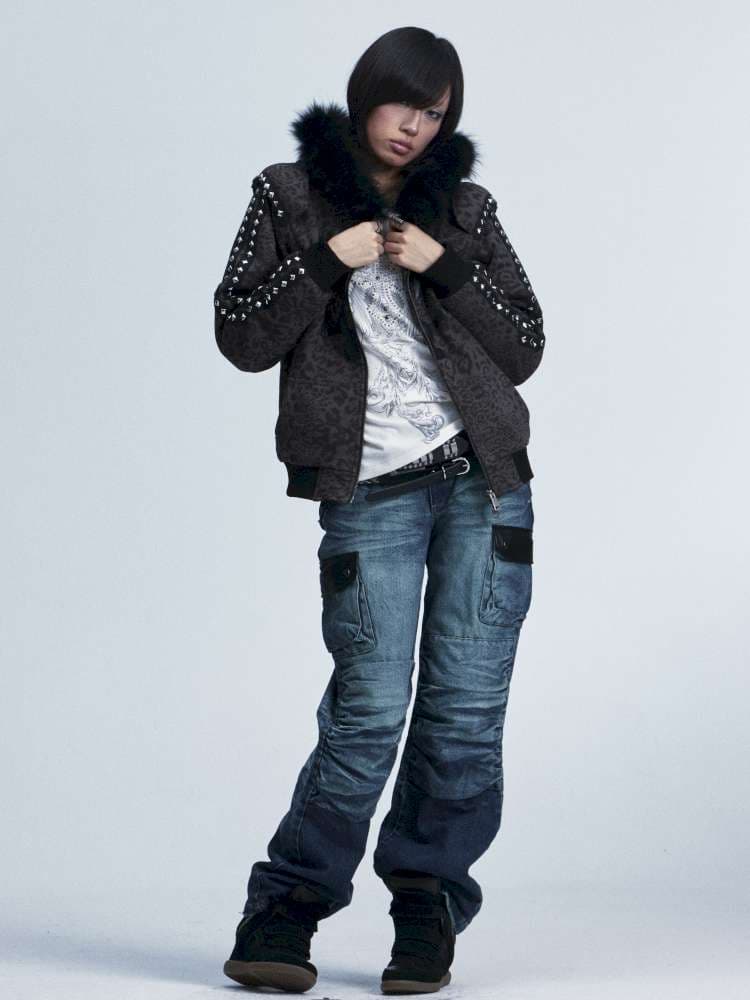 Leopard Print Plush Hooded Slacks Set - view 2