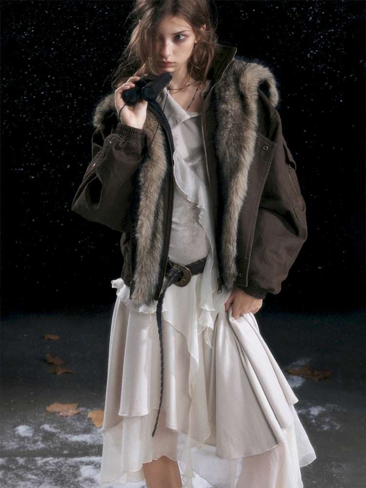 Vintage Distressed Flying Padded Jacket - view 1