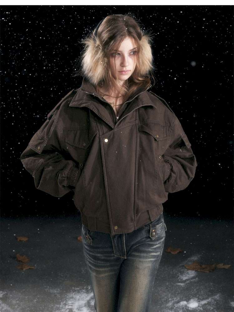 Vintage Distressed Flying Padded Jacket - view 6