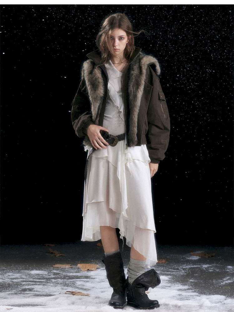 Vintage Distressed Flying Padded Jacket - view 8