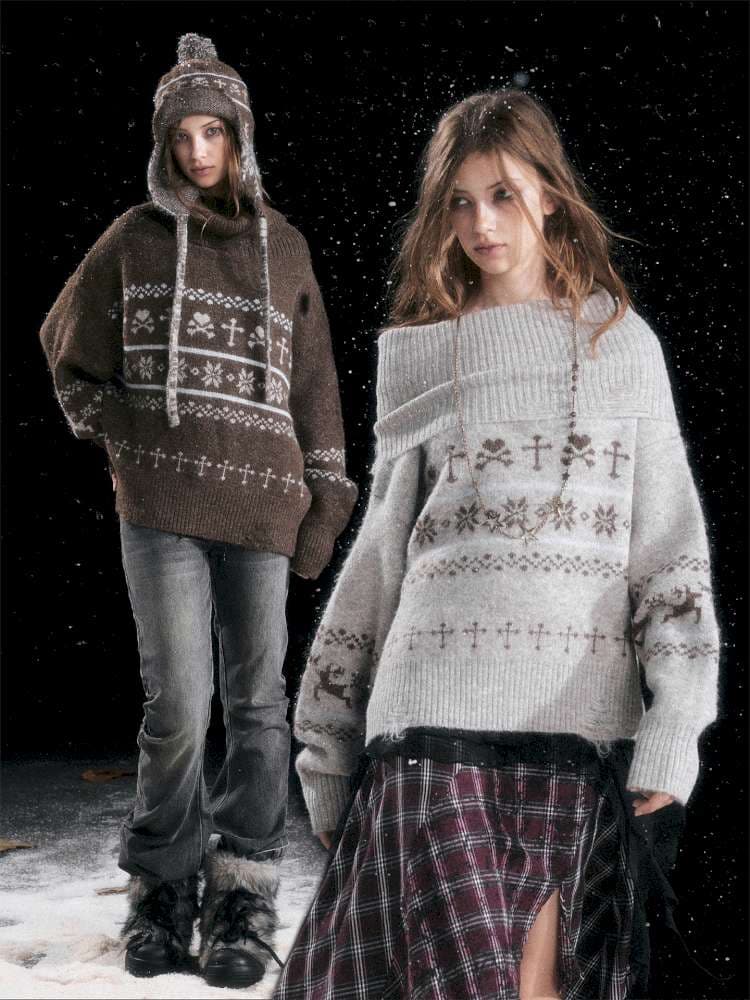 Cross Fair Island Lapel Sweater - view 1