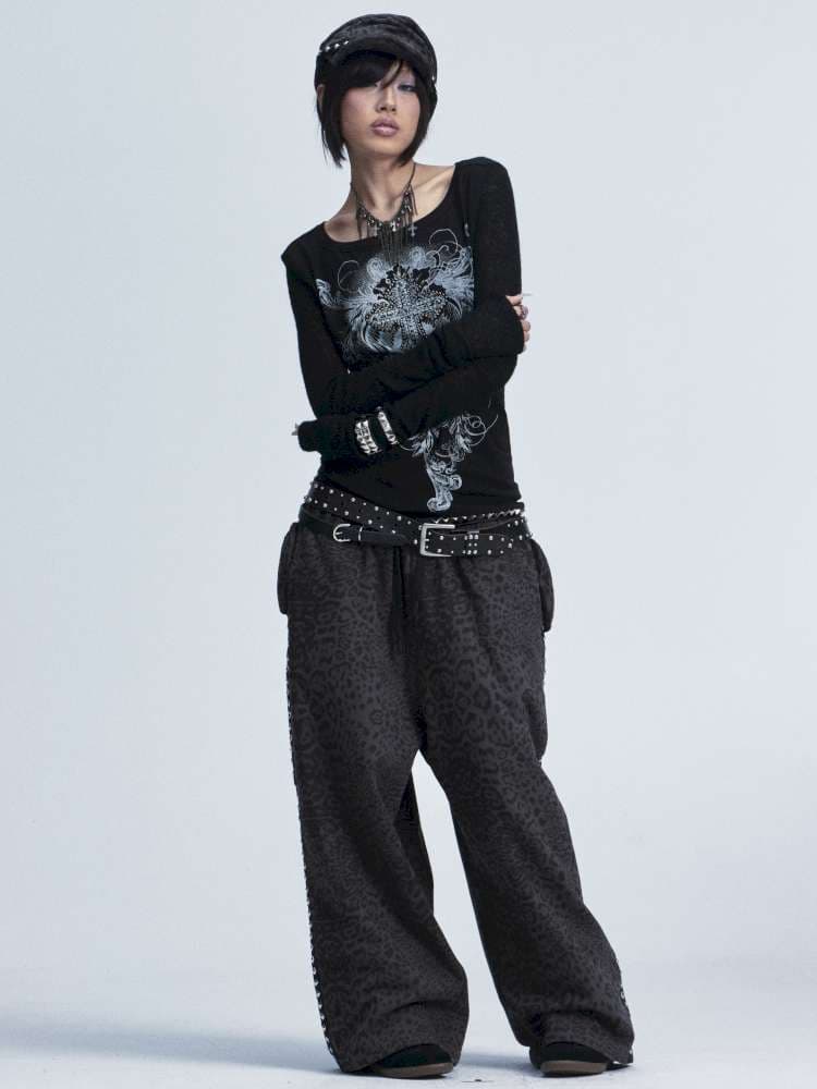 Two Tone Stretch Cross Rivet Top - view 3