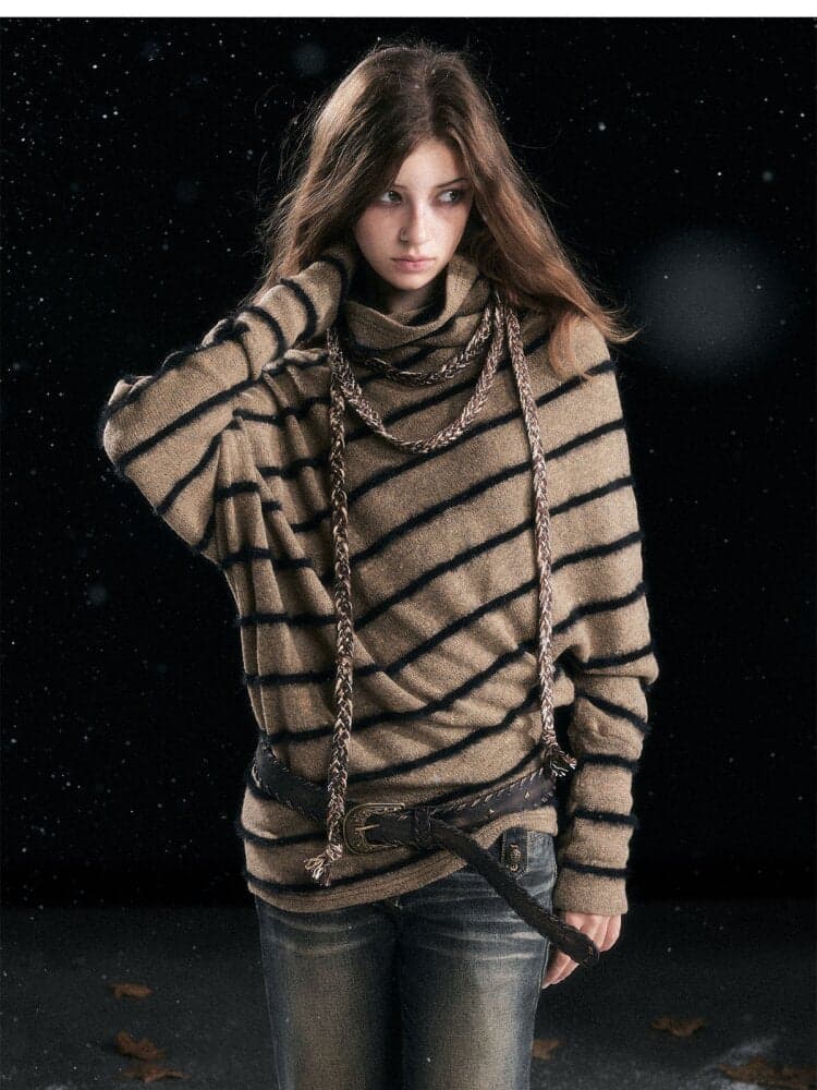 Twill Stripe Braided Wool Sweater - view 6