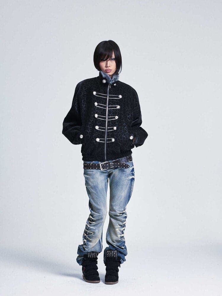 Soft PU Leopard Print Zip Jacket - view 8