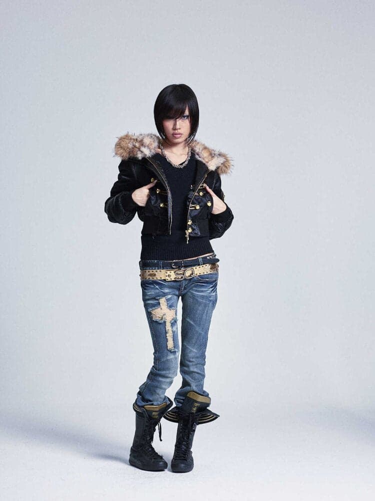 Fur Collar Hooded Cropped Jacket - view 5